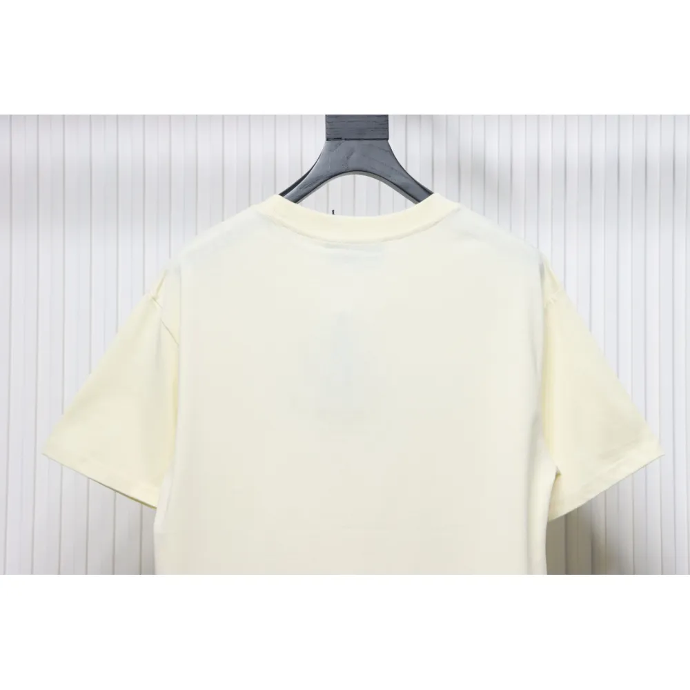 Gucci 24ss colorful letter print short sleeves beige