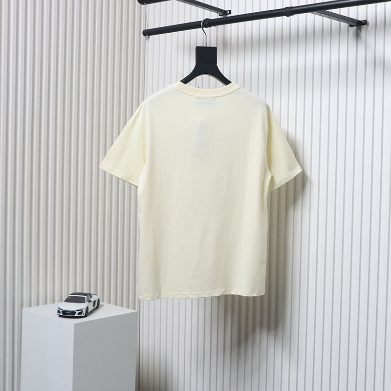 Gucci 24ss colorful letter print short sleeves beige