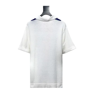 Gucci 24ss contrast stripe knitted Polo short sleeve 02