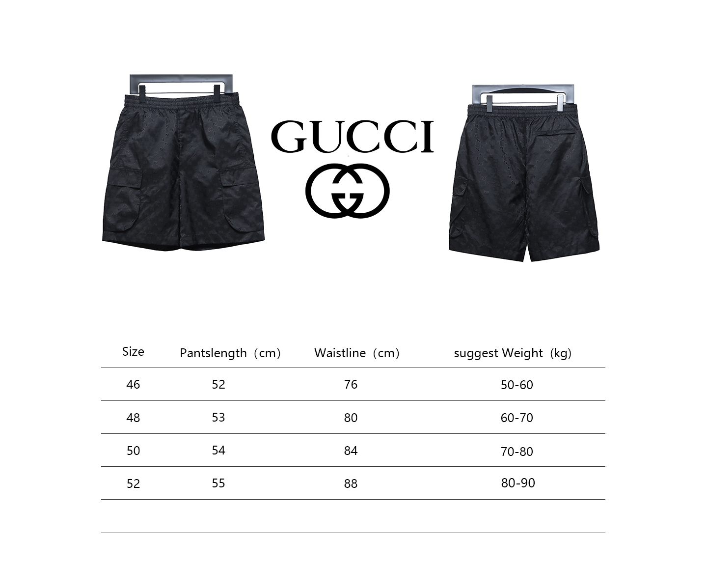 Gucci 24ss Double G Jacquard Cargo Shorts Black