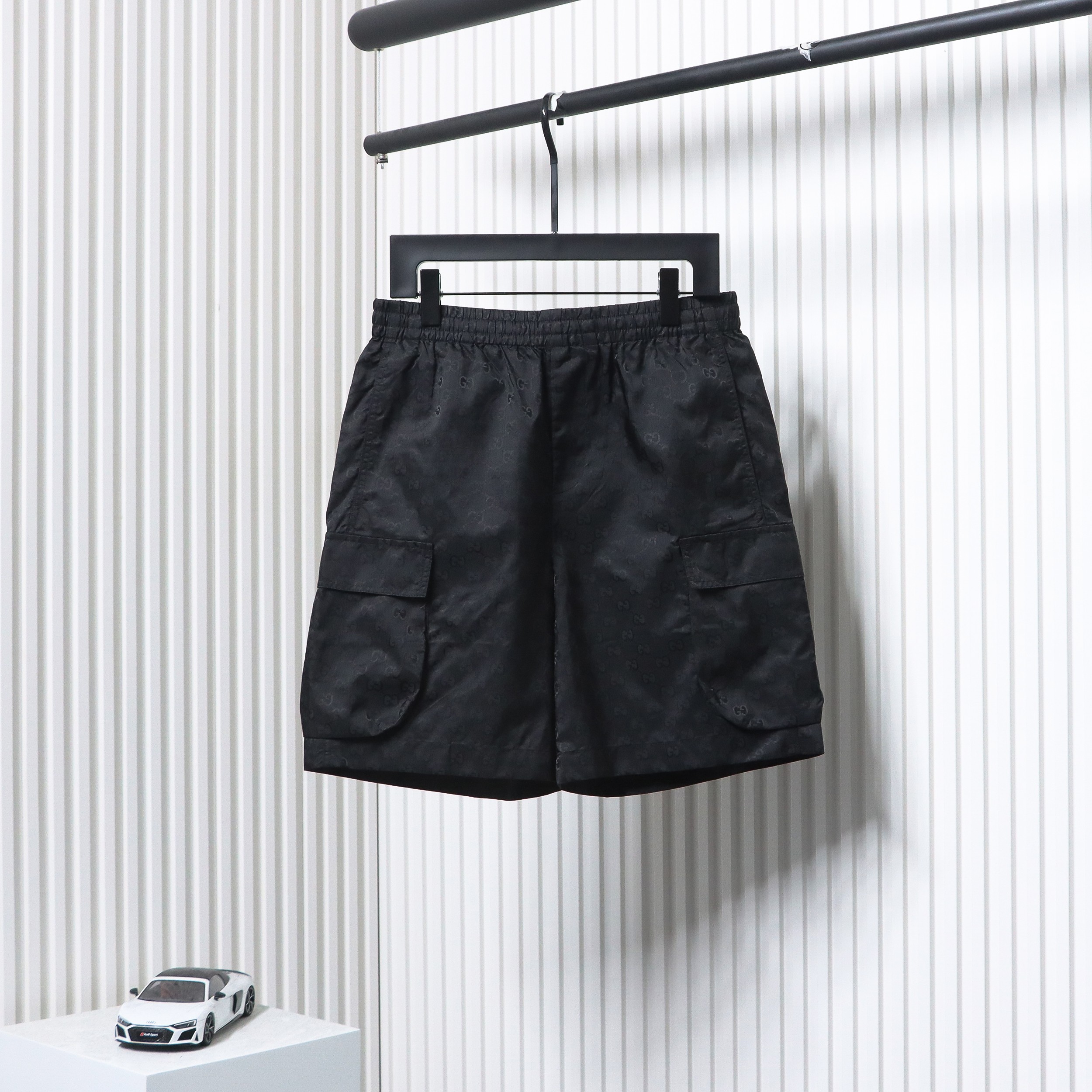 Gucci 24ss Double G Jacquard Cargo Shorts Black