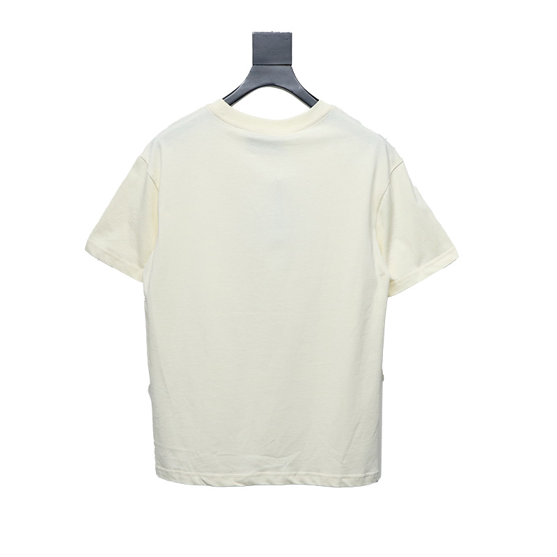 Gucci 24ss Graffiti Bear Print Short Sleeve Beige