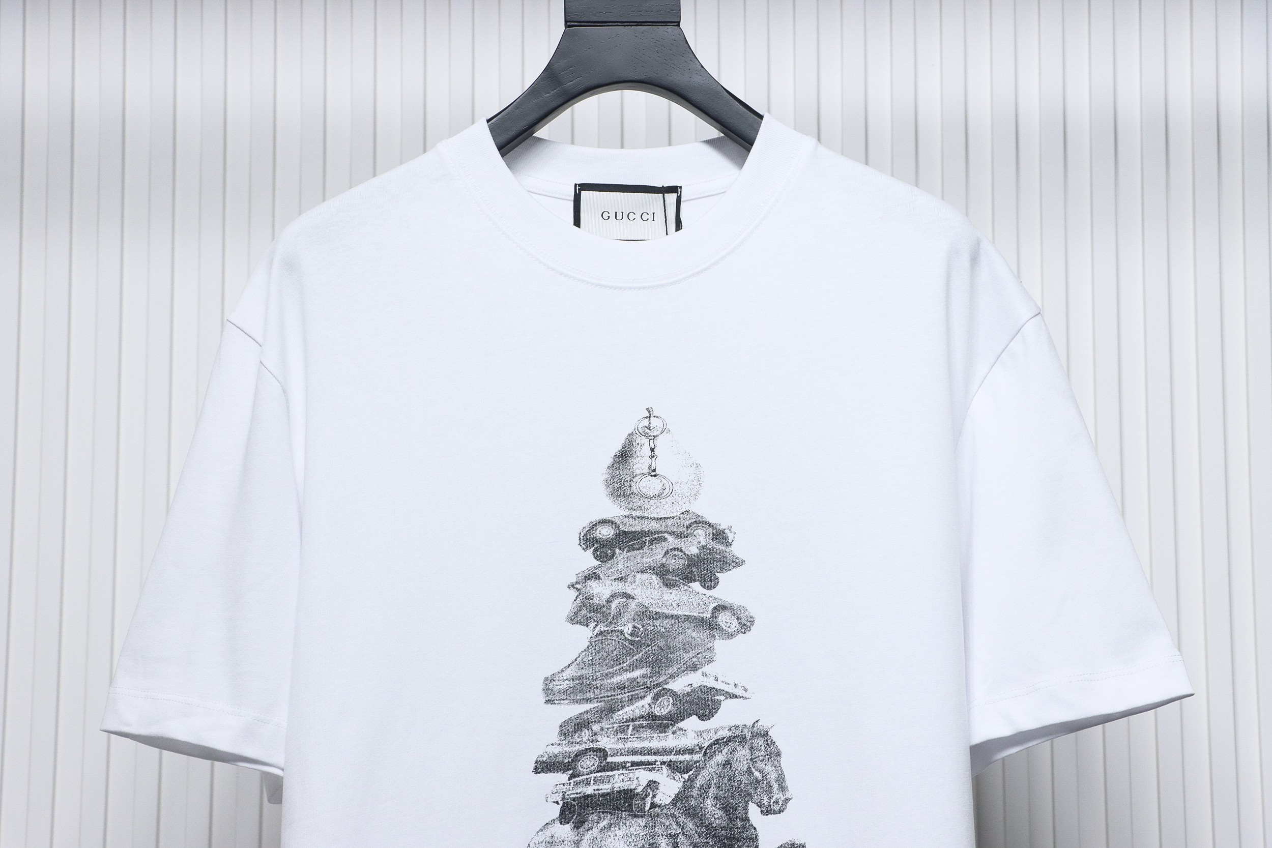 Gucci 24ss Horse Tower Print Short Sleeve White