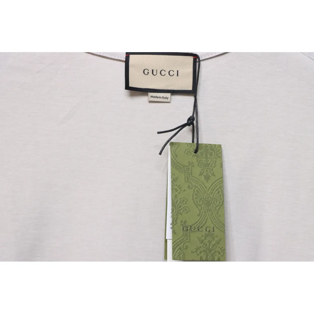 Gucci 24ss Sculpture Artwork Print Short Sleeve Grey