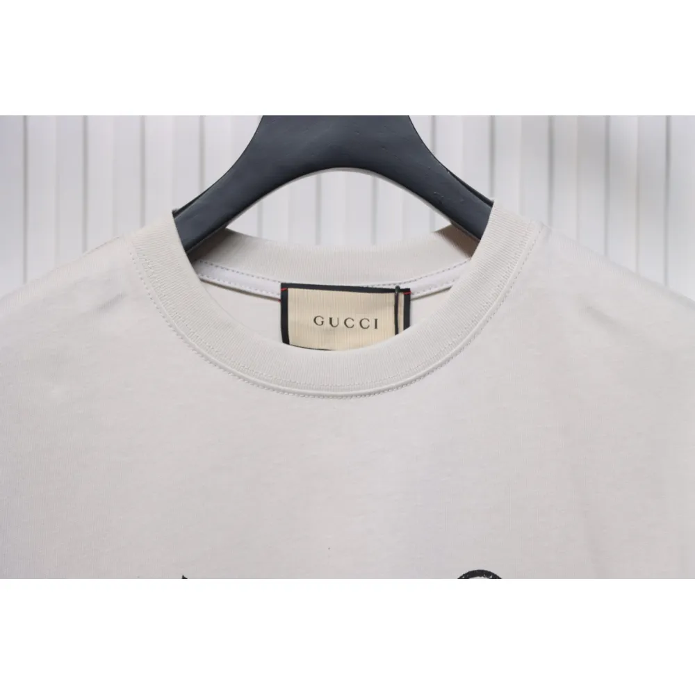 Gucci 24ss Sculpture Artwork Print Short Sleeve Grey
