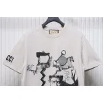 Gucci 24ss Sculpture Artwork Print Short Sleeve Grey
