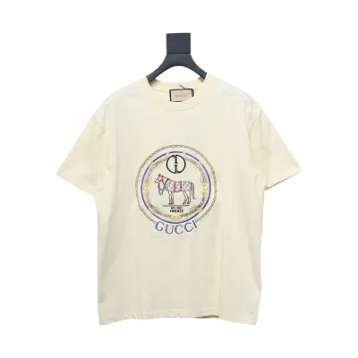 Gucci 24ss Warhorse Embroidered Short Sleeve Beige 01