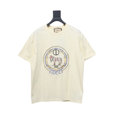 Gucci 24ss Warhorse Embroidered Short Sleeve Beige 01
