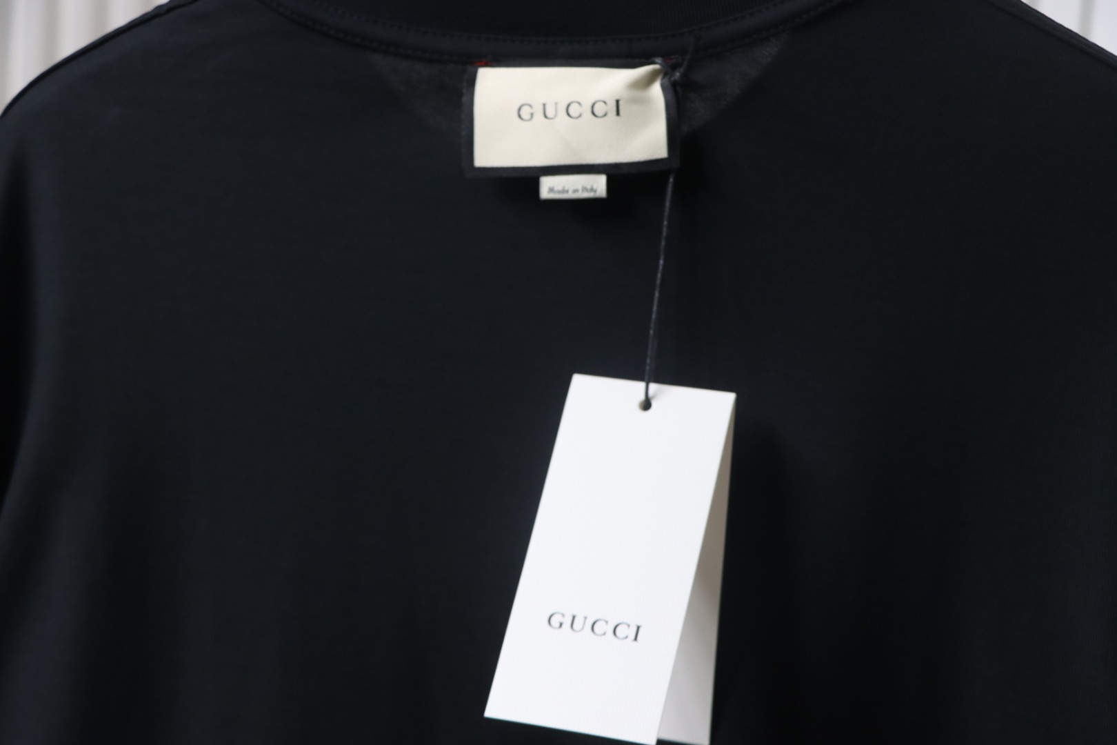 Gucci 25ss 3D embossed logo short-sleeved T-shirt black