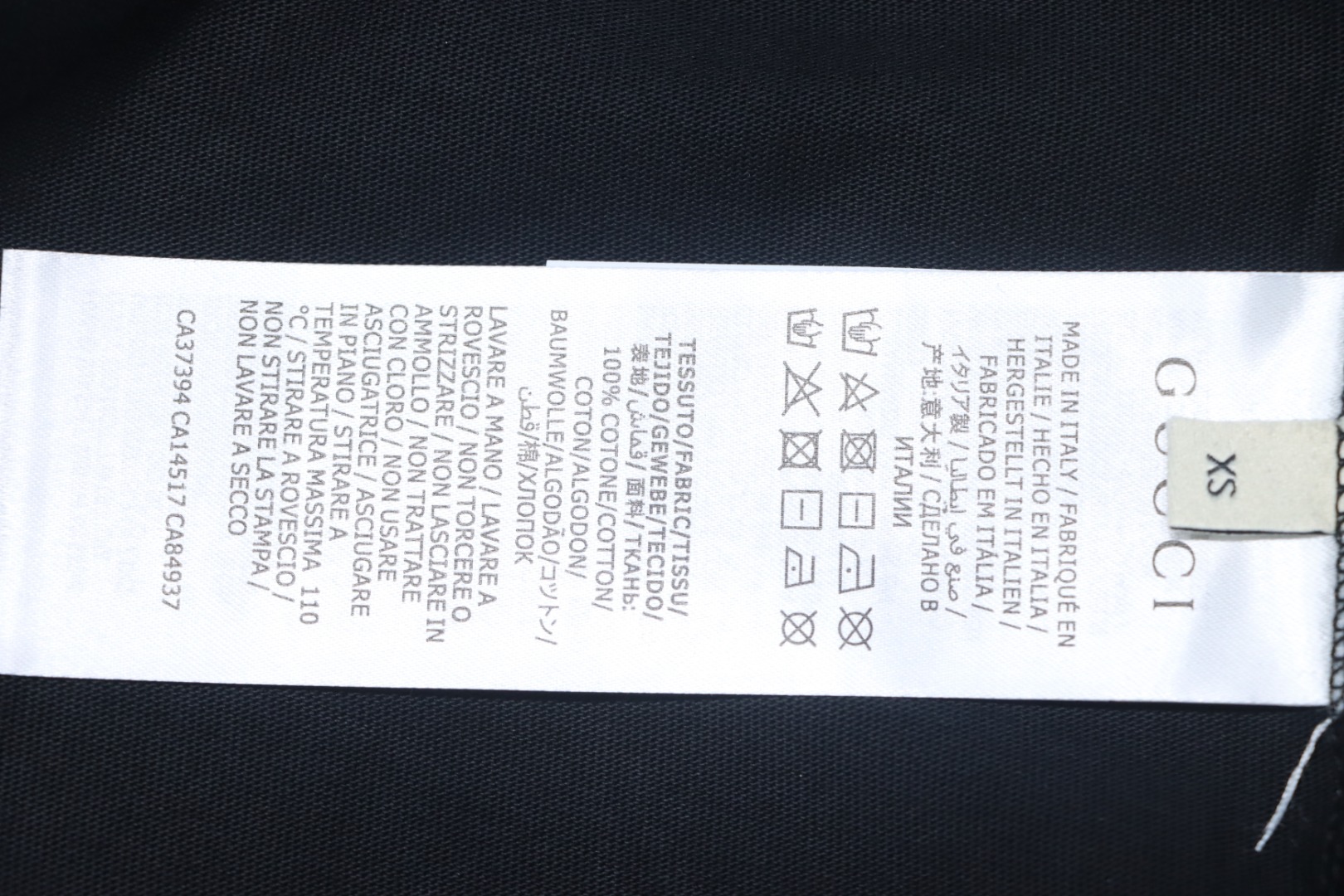 Gucci 25ss 3D embossed logo short-sleeved T-shirt black