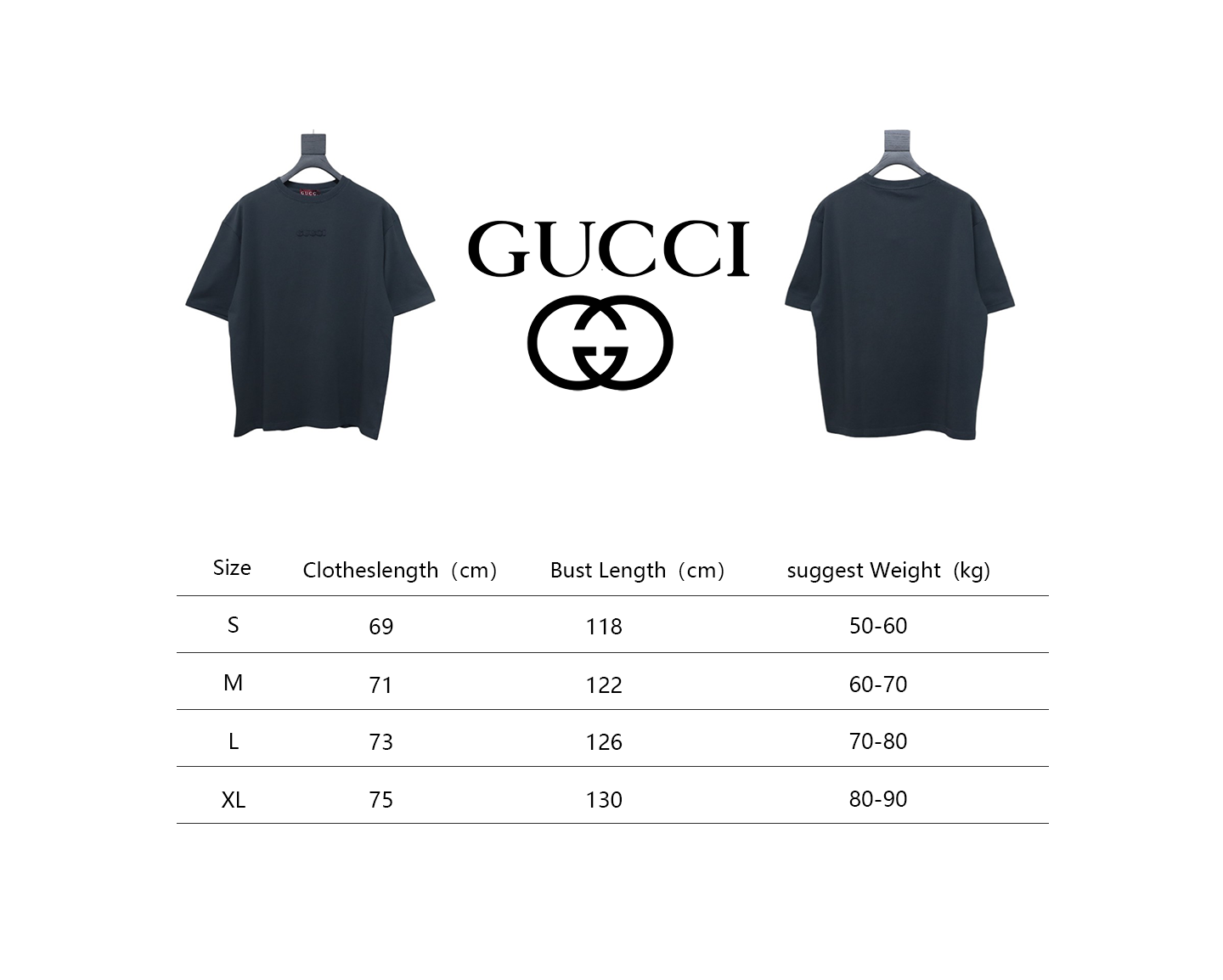 Gucci 25ss chest embroidered patch small logo short sleeves ash grey