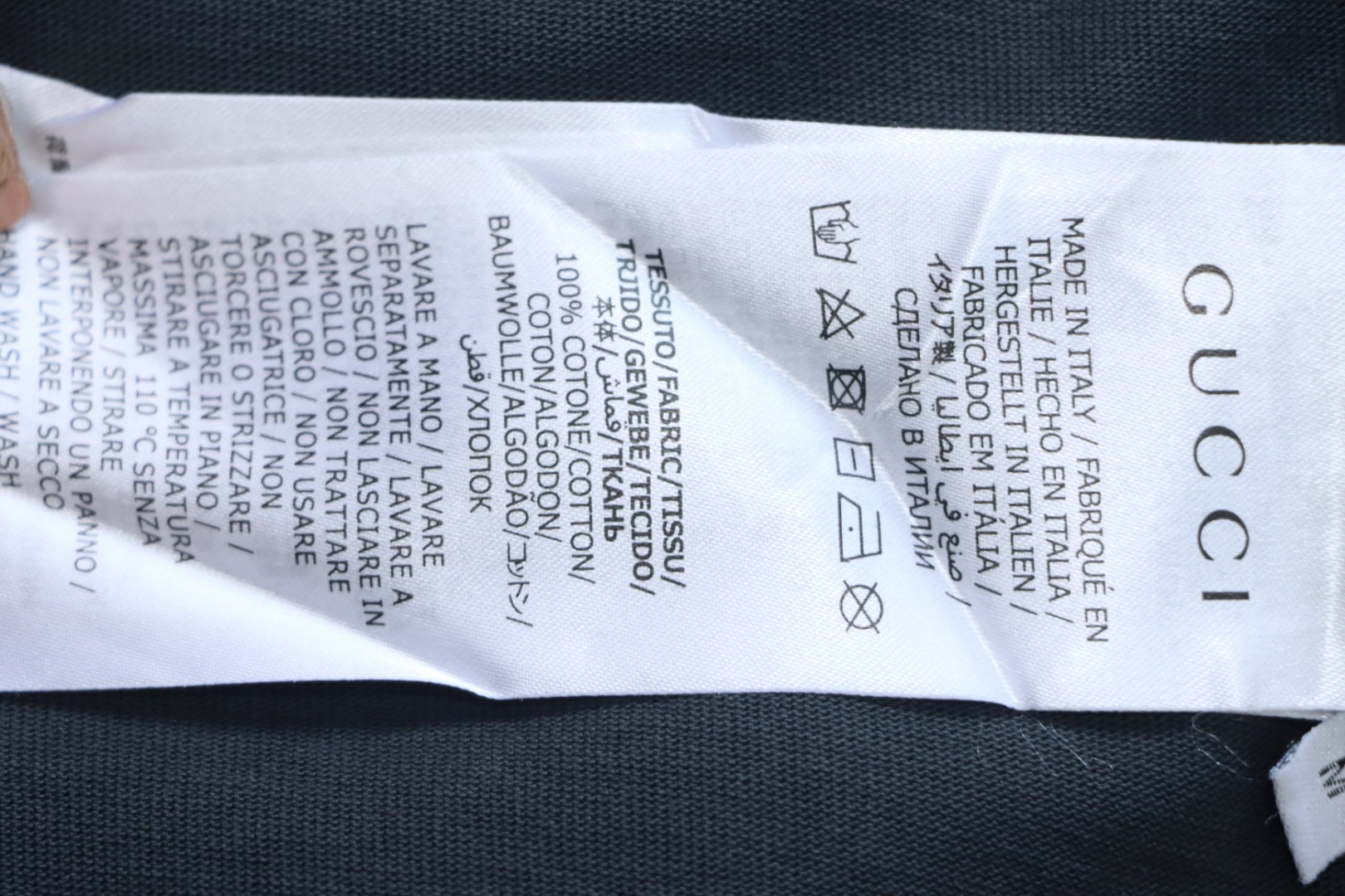 Gucci 25ss chest embroidered patch small logo short sleeves ash grey