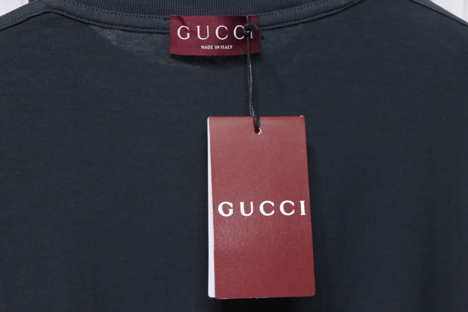 Gucci 25ss chest embroidered patch small logo short sleeves ash grey