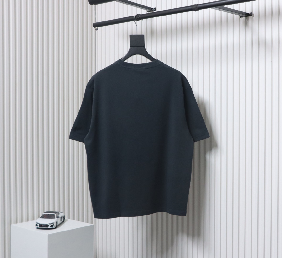 Gucci 25ss chest embroidered patch small logo short sleeves ash grey