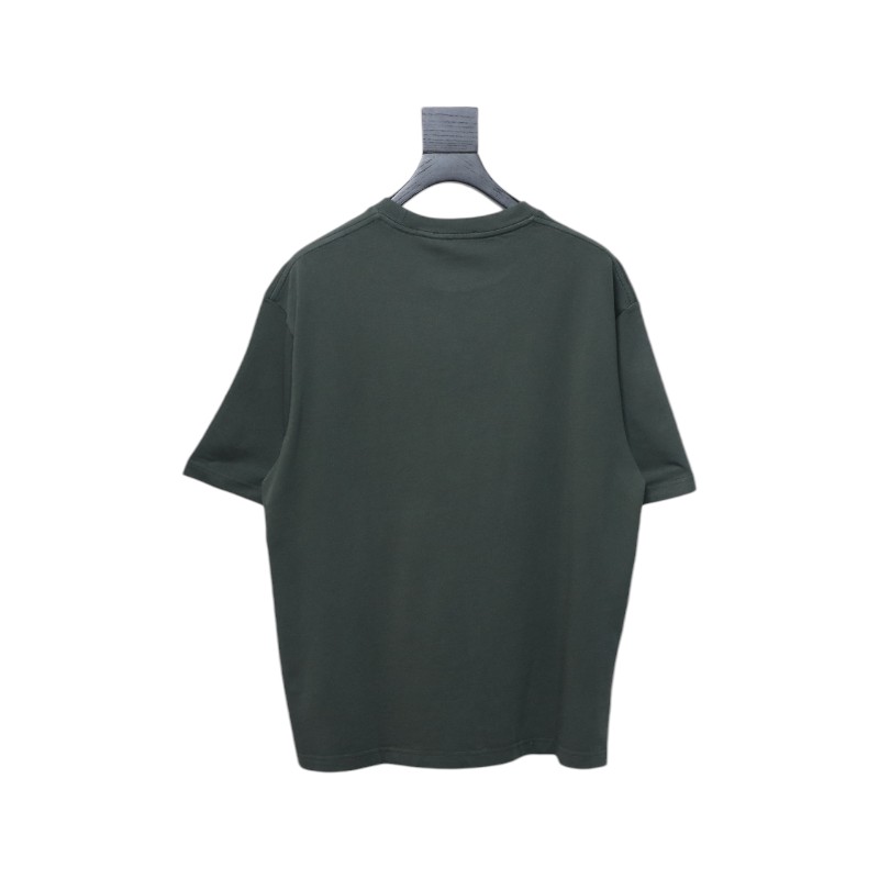 Gucci 25ss chest embroidered patch small logo short sleeves Green