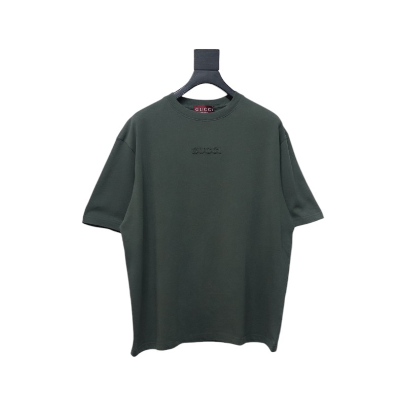 Gucci 25ss chest embroidered patch small logo short sleeves Green