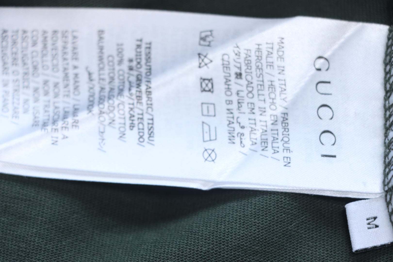 Gucci 25ss chest embroidered patch small logo short sleeves Green