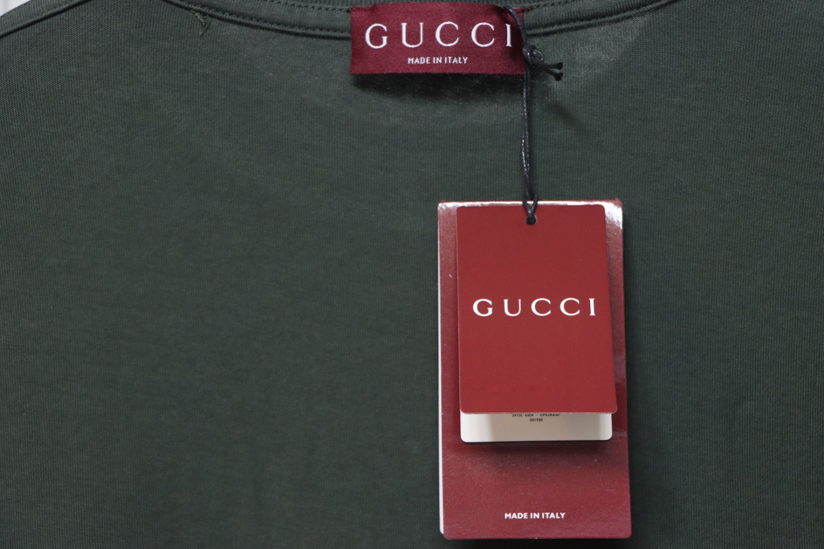 Gucci 25ss chest embroidered patch small logo short sleeves Green