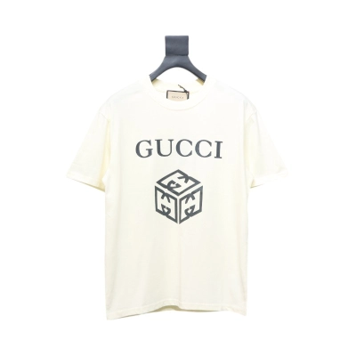 Gucci 25ss Double G cube print short sleeves beige 01