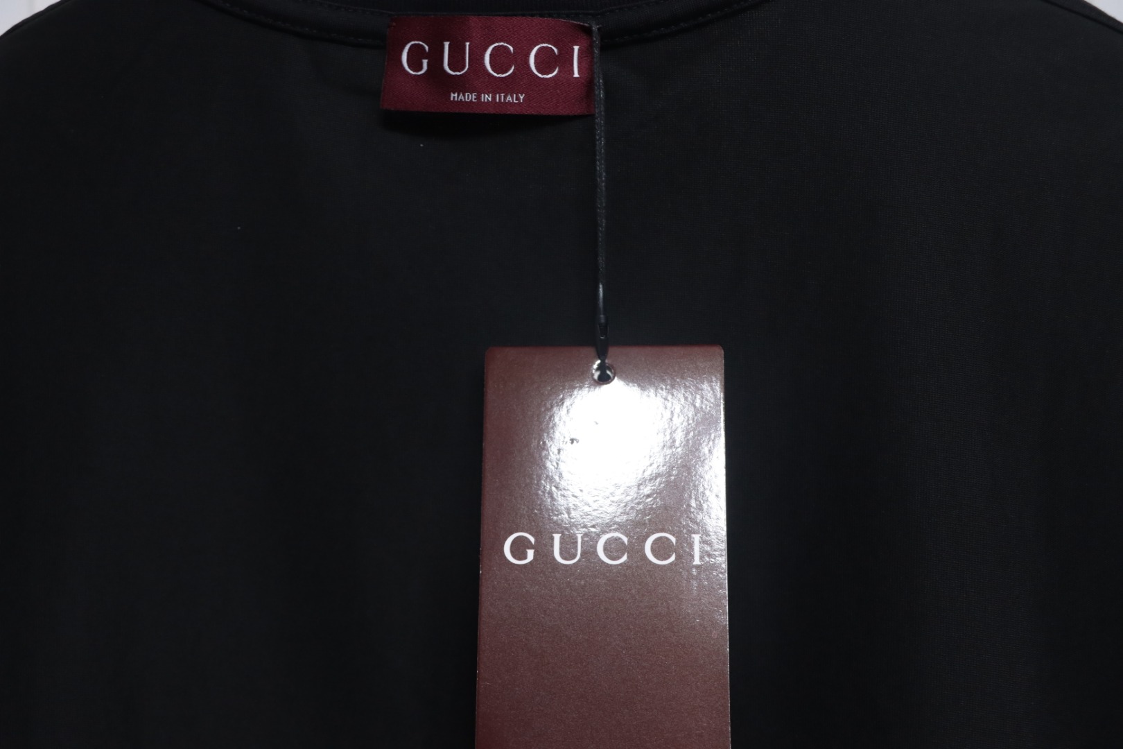 Gucci 25ss Double G print and Gucci red and green foam print short-sleeved T-shirt black