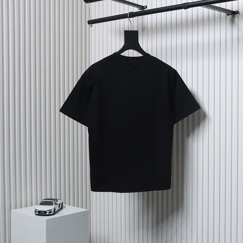 Gucci 25ss Double G print and Gucci red and green foam print short-sleeved T-shirt black