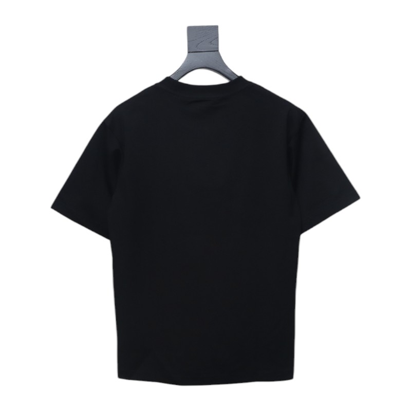 Gucci 25ss Double G print and Gucci red and green foam print short-sleeved T-shirt black