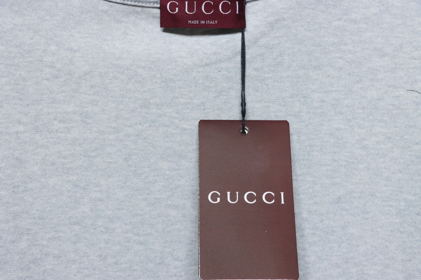 Gucci 25ss Double G print and Gucci red and green foam print short-sleeved T-shirt Grey