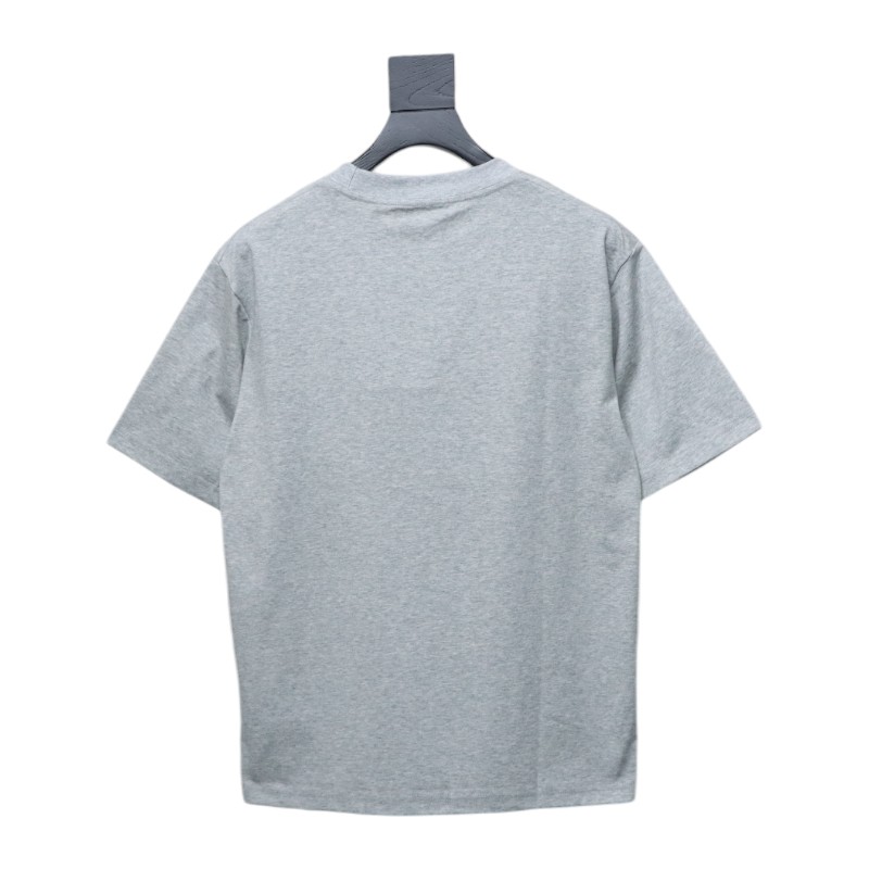 Gucci 25ss Double G print and Gucci red and green foam print short-sleeved T-shirt Grey