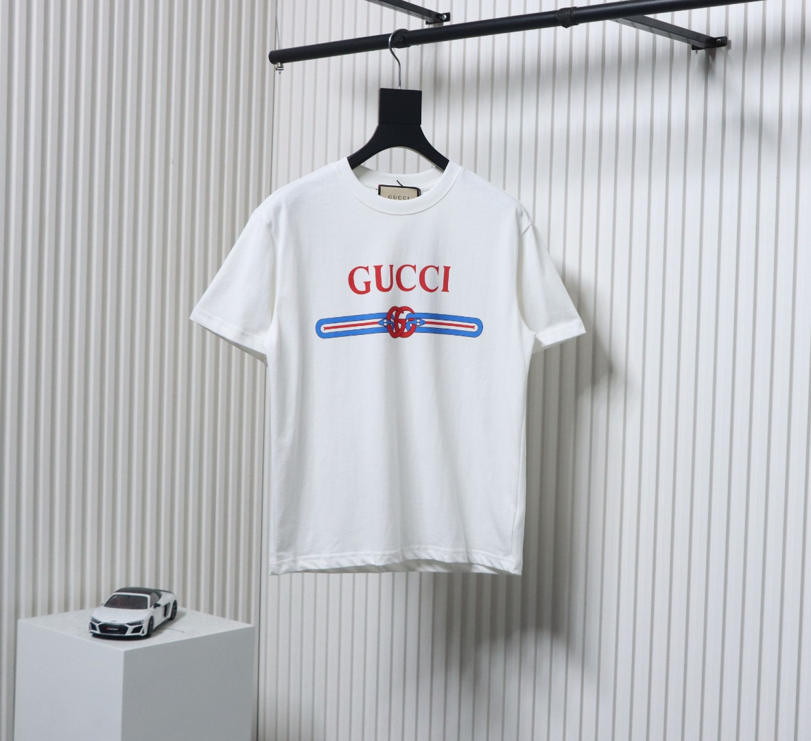 Gucci 25ss Double G Snake Year Belt Printed Short Sleeve White