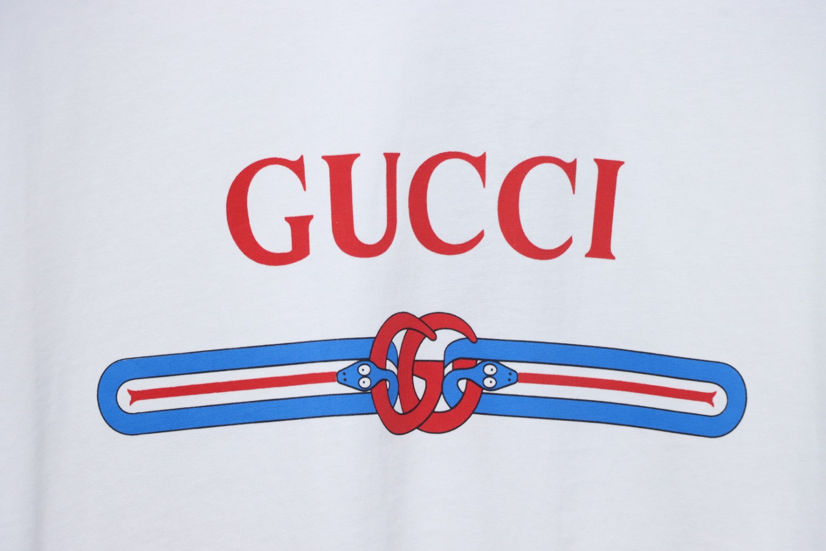 Gucci 25ss Double G Snake Year Belt Printed Short Sleeve White