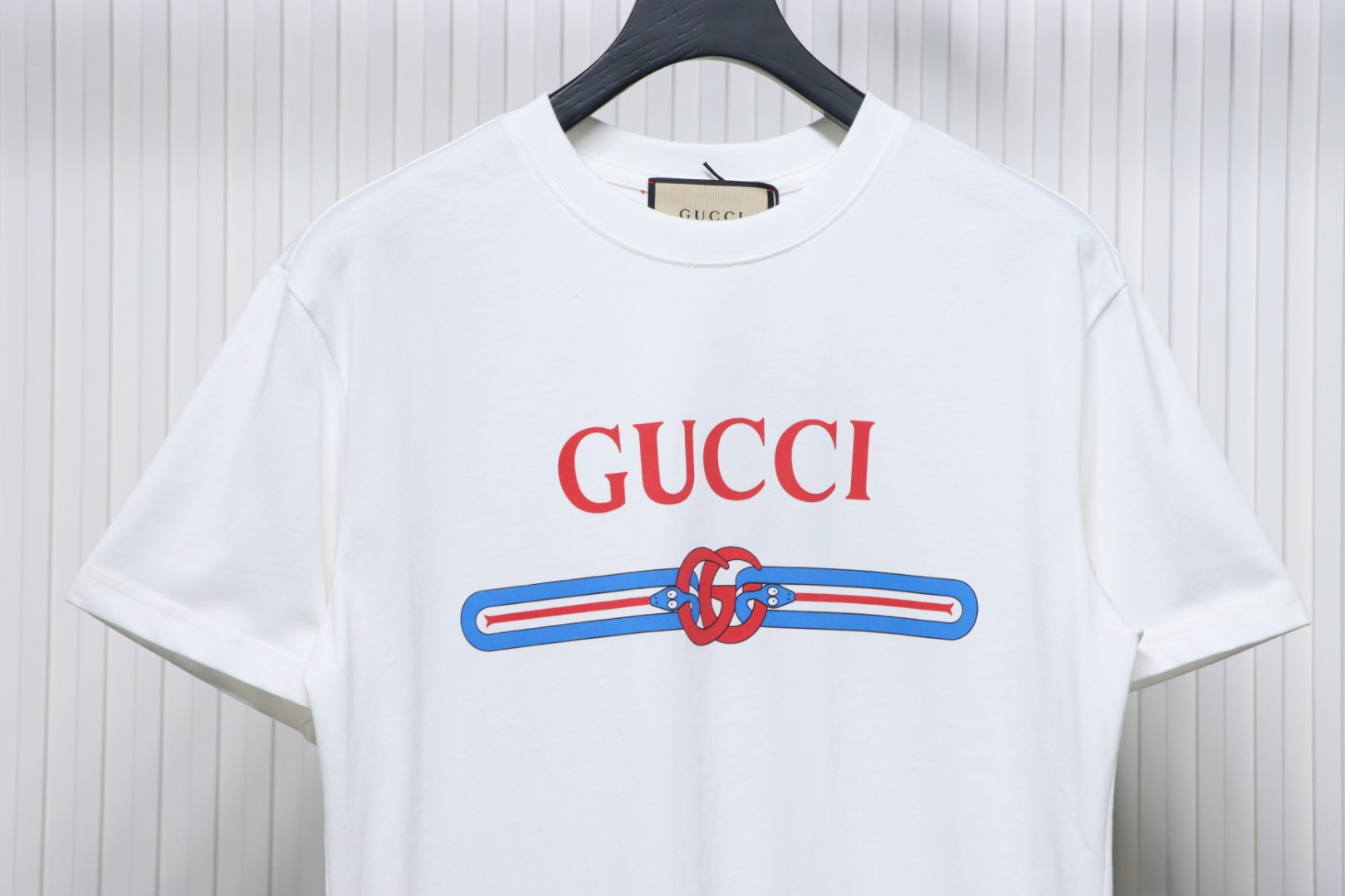 Gucci 25ss Double G Snake Year Belt Printed Short Sleeve White
