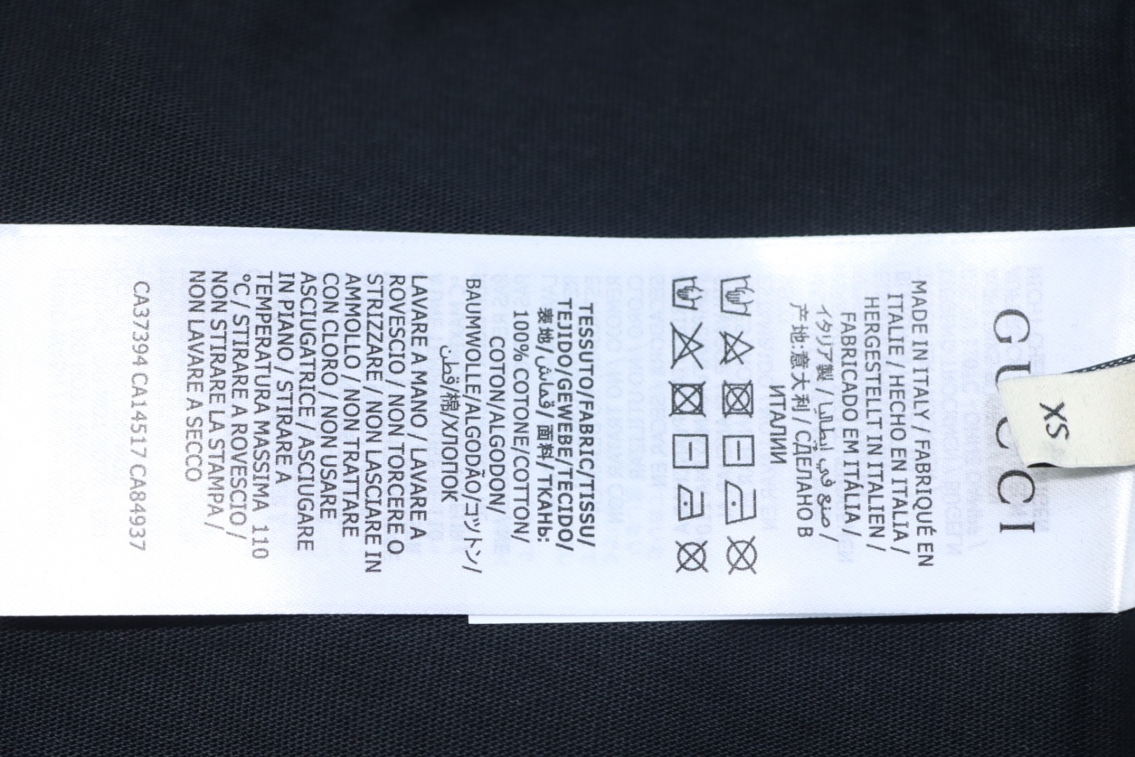 Gucci 25ss Embroidered Double G Check Collar Short Sleeve T-Shirt Black