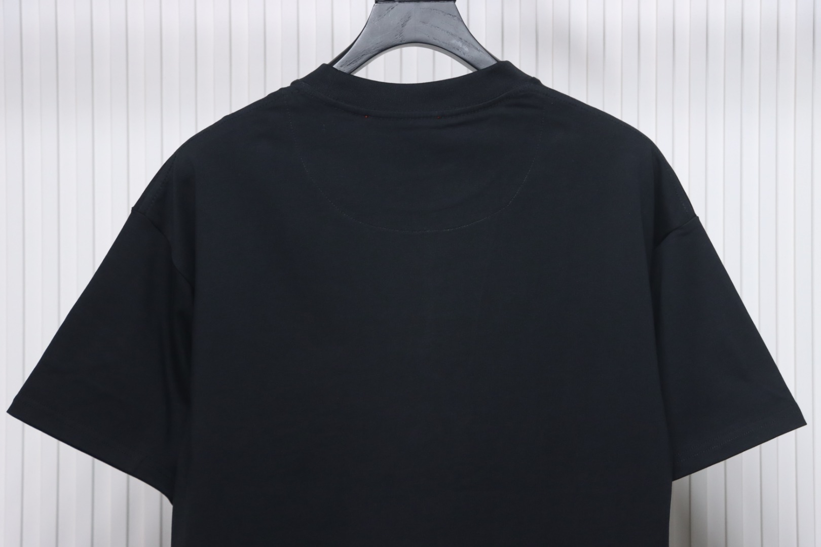 Gucci 25ss Embroidered Double G Check Collar Short Sleeve T-Shirt Black