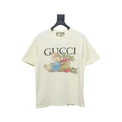 Gucci 25ss Funny Cartoon Series Printed Short Sleeve Beige Rabbit 01