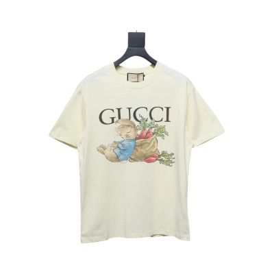 Gucci 25ss Funny Cartoon Series Printed Short Sleeve Beige Rabbit 01