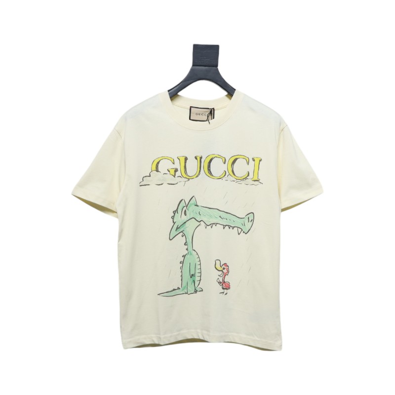 Gucci 25ss Funny Cartoon Series Printed Short Sleeve Little Alligator