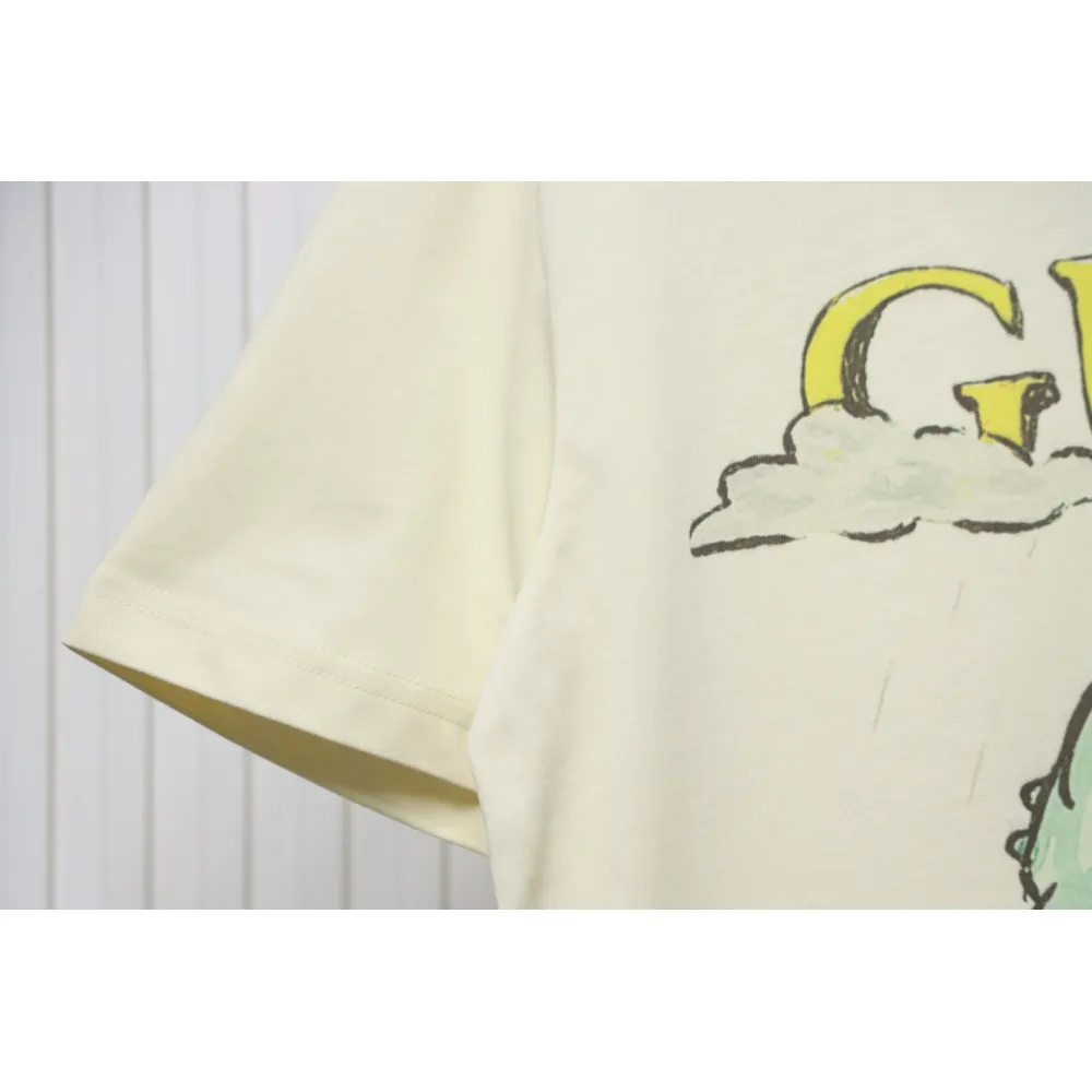 Gucci 25ss Funny Cartoon Series Printed Short Sleeve Little Alligator