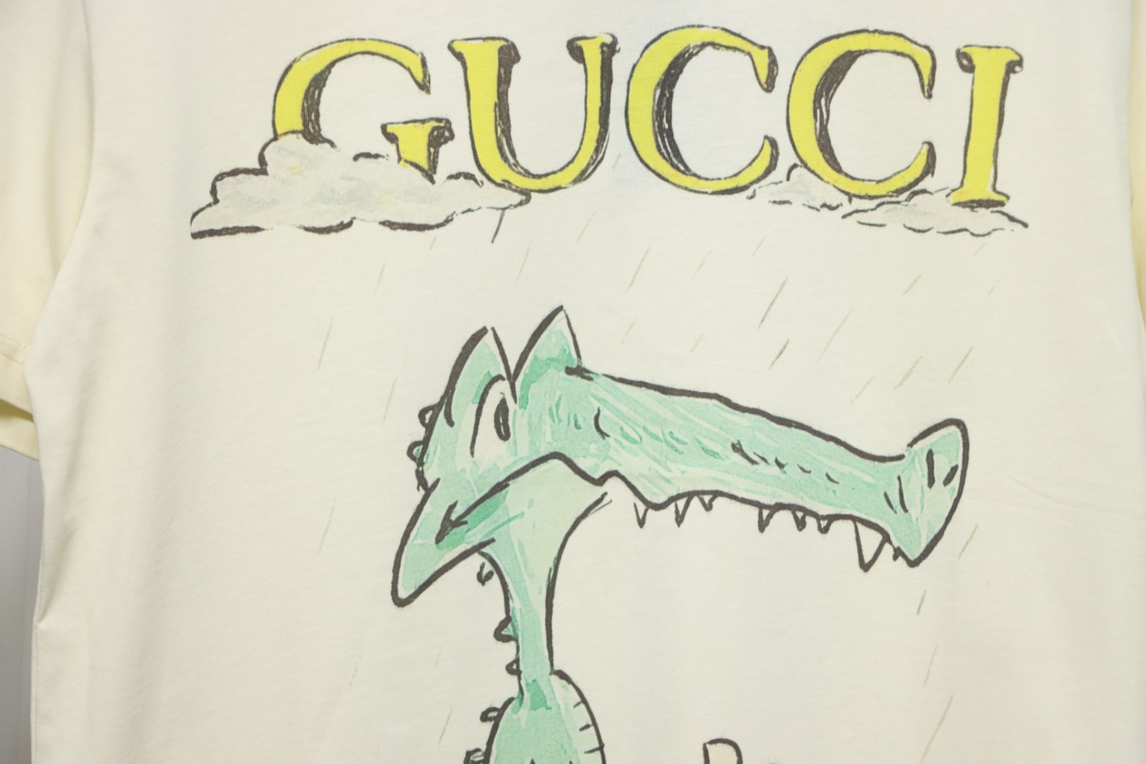 Gucci 25ss Funny Cartoon Series Printed Short Sleeve Little Alligator