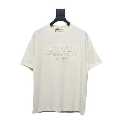 Gucci 25ss Obscure Gucci City Embroidery Short Sleeve T-Shirt Beige 01