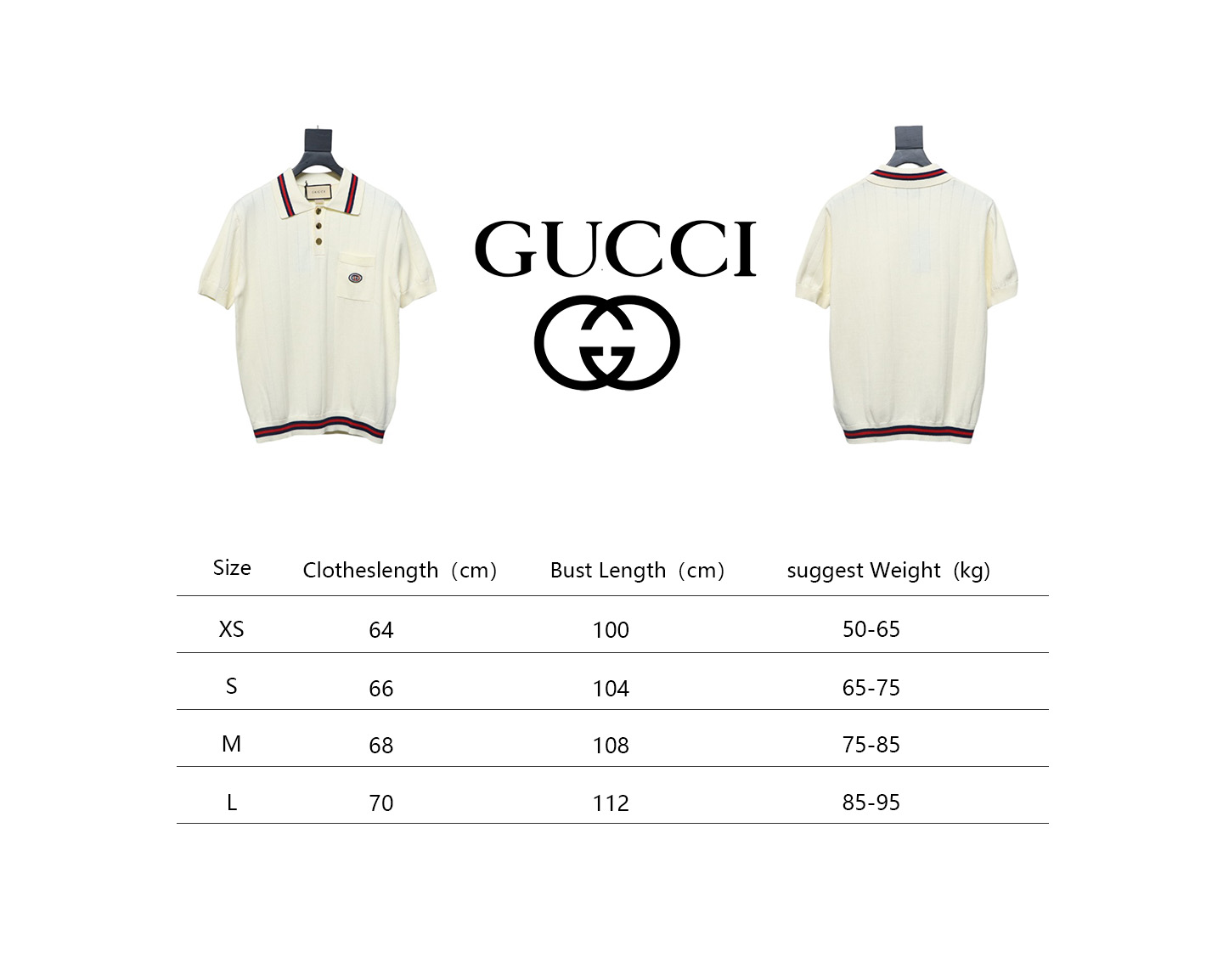 Gucci 25ss Pocket Embroidery Knitted Polo Short Sleeve Beige