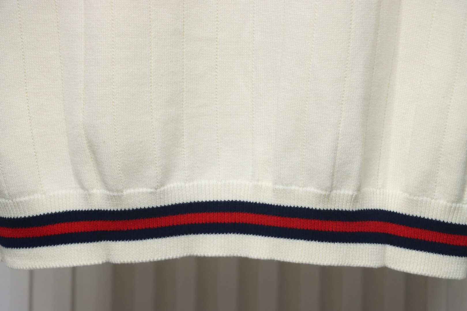 Gucci 25ss Pocket Embroidery Knitted Polo Short Sleeve Beige