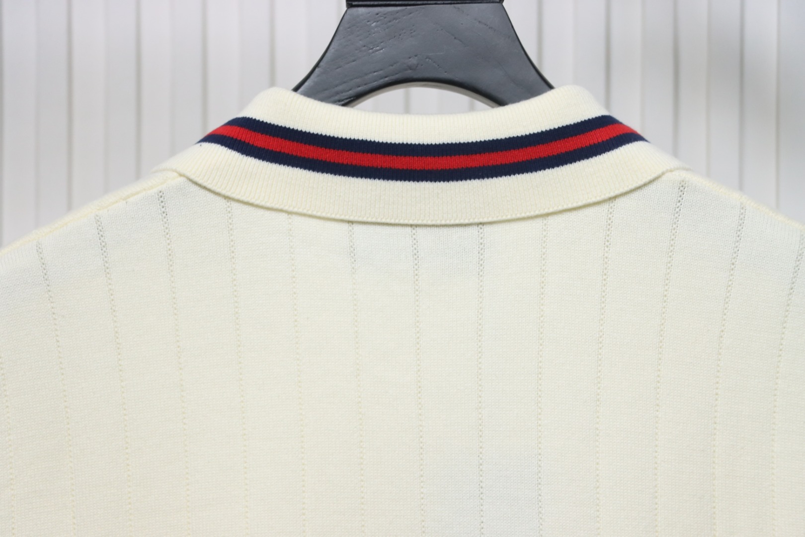 Gucci 25ss Pocket Embroidery Knitted Polo Short Sleeve Beige