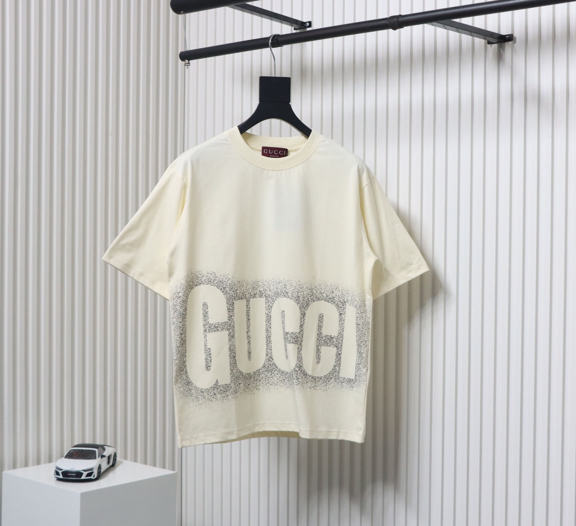 Gucci 25ss Printed Logo Short Sleeve T-shirt Beige