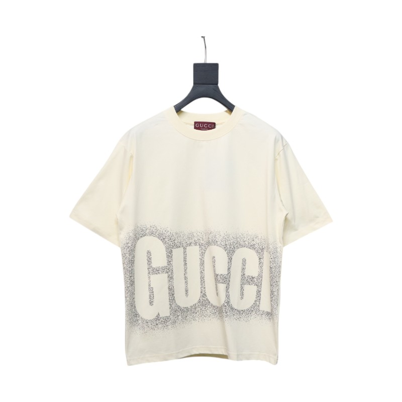 Gucci 25ss Printed Logo Short Sleeve T-shirt Beige