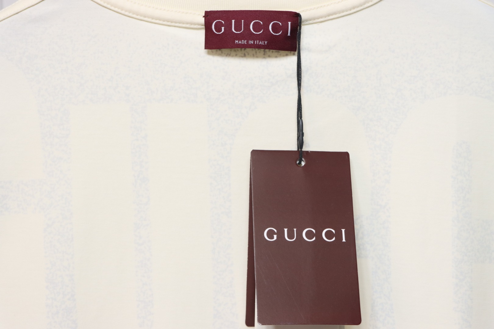 Gucci 25ss Printed Logo Short Sleeve T-shirt Beige