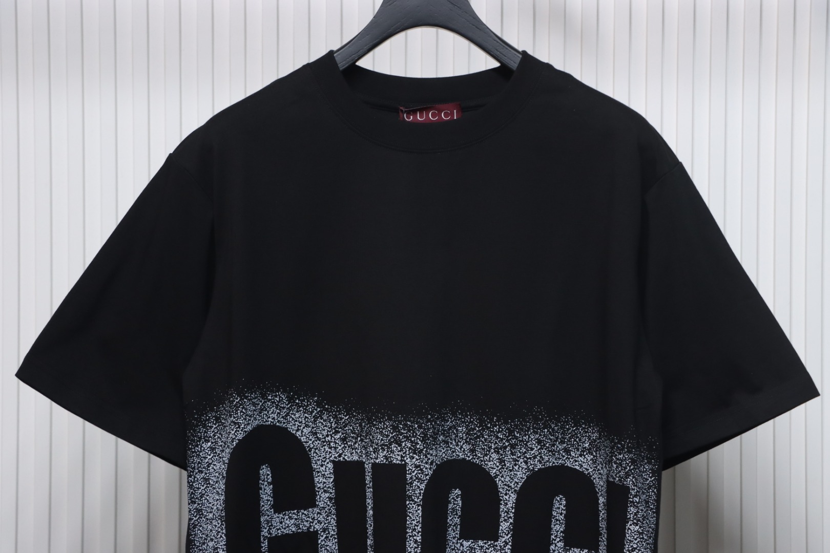 Gucci 25ss Printed Logo Short Sleeve T-shirt Black