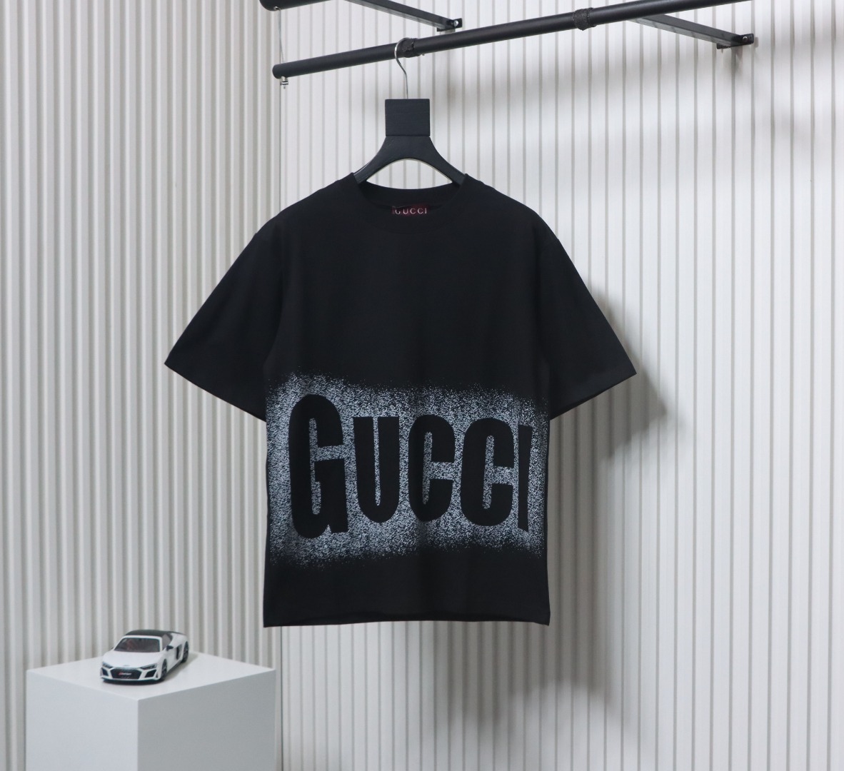 Gucci 25ss Printed Logo Short Sleeve T-shirt Black