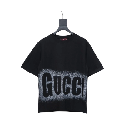 Gucci 25ss Printed Logo Short Sleeve T-shirt Black 01