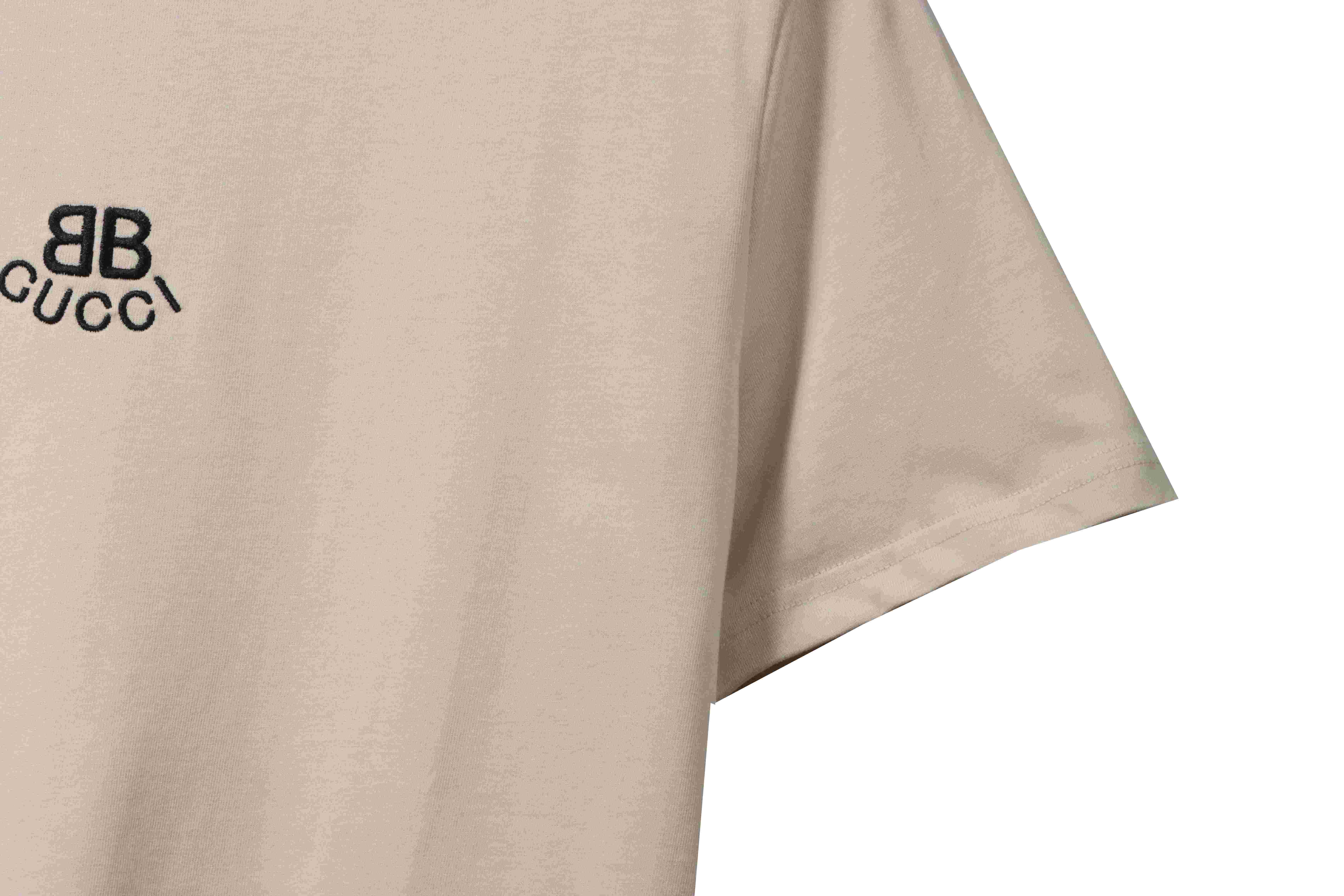 Gucci and Balenciaga double LOGO embroidered short sleeves