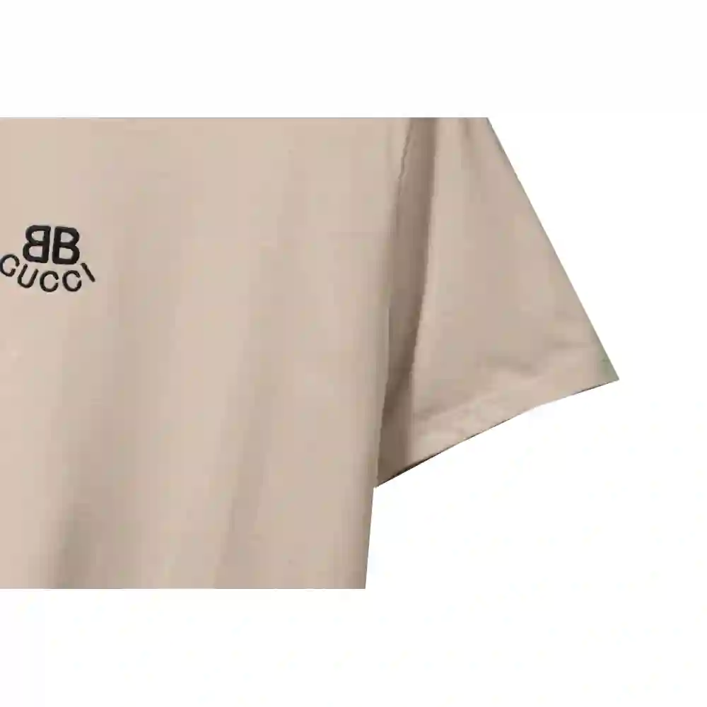 Gucci and Balenciaga double LOGO embroidered short sleeves